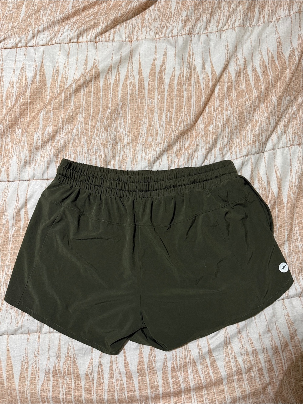 Avia Olive Green Women's Athletic Running Shorts - Picture 4 of 5